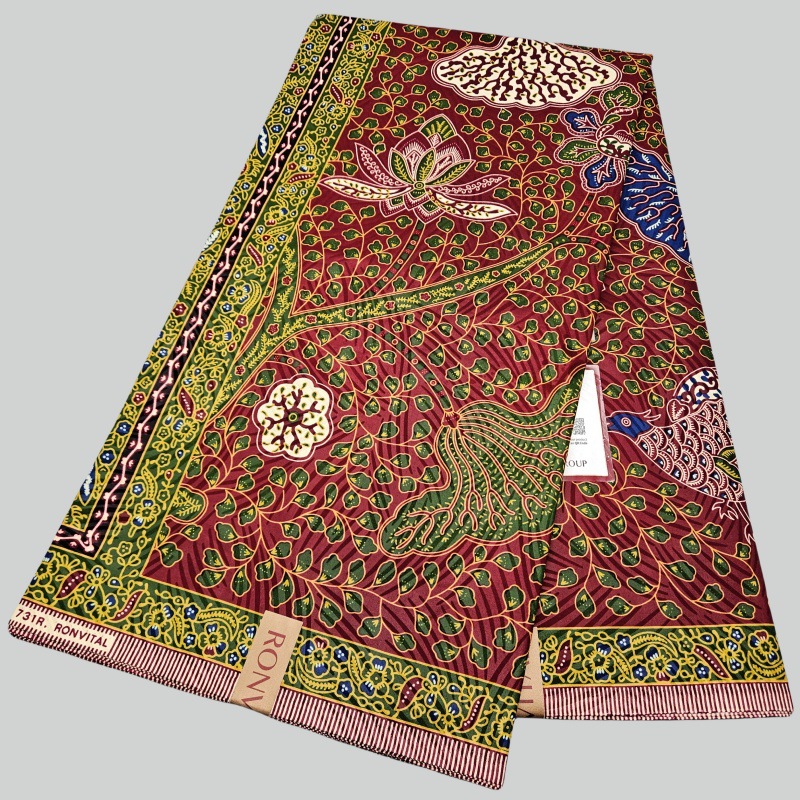 Sewing Batik Fabric - Kain Batik Katun Afrika Merah Bermotif