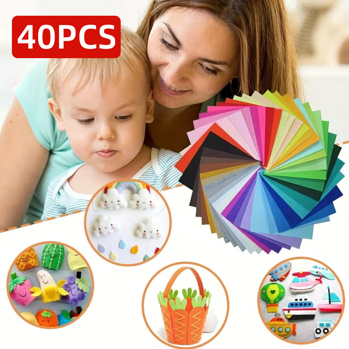 Fabric Softener Sheet - 40 Buah Kain Felt Lembaran Felt