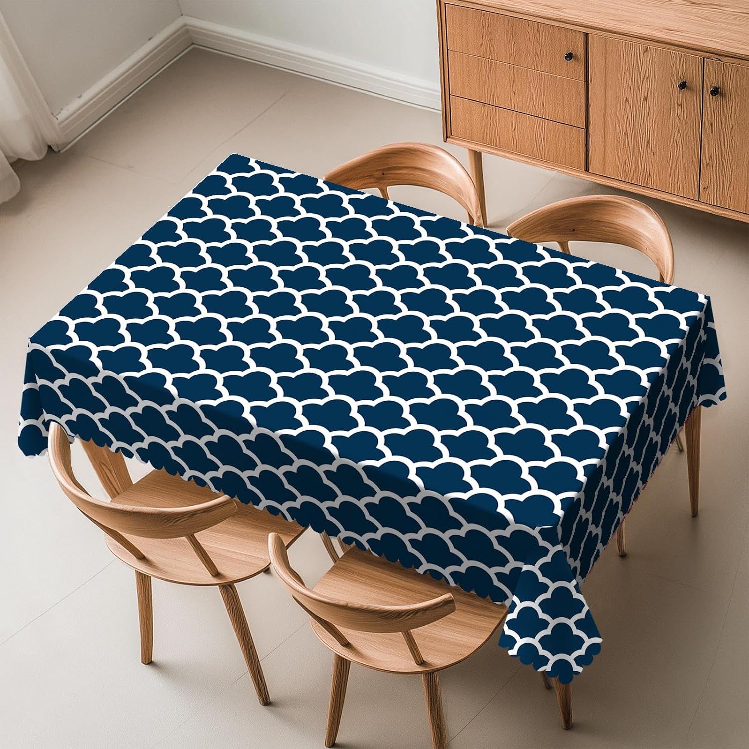 Century Textile & Sewing Supply Photos - Taplak Meja Biru Pola Awan Navy
