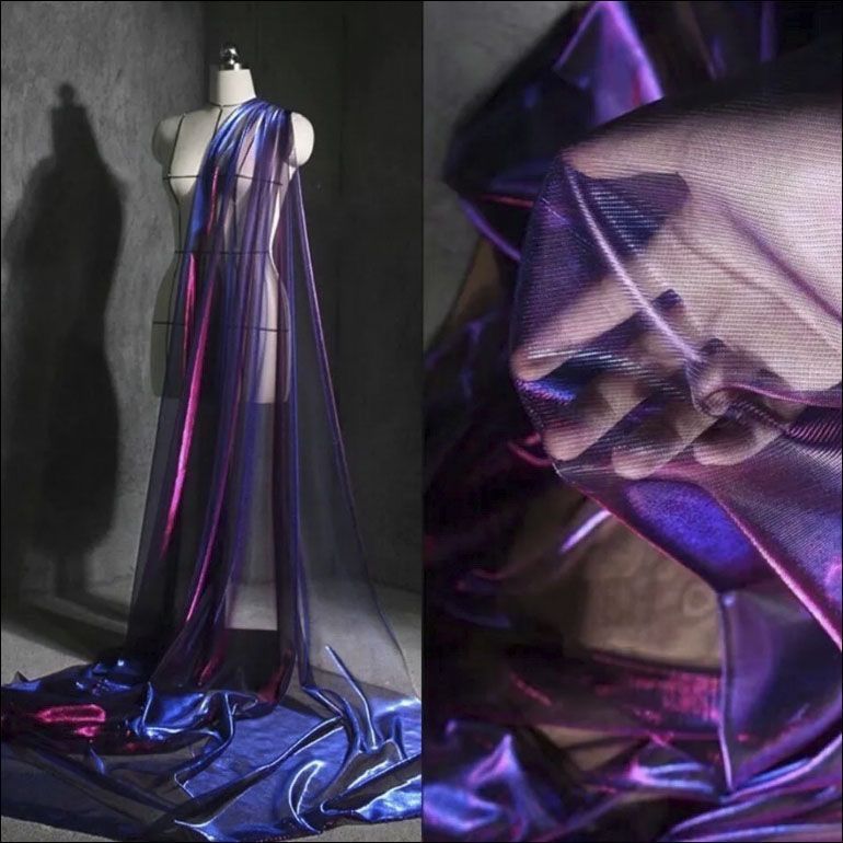 Sewing Technical Fabrics - Kain Tulle Jaring Berkilau Metalik Tipis