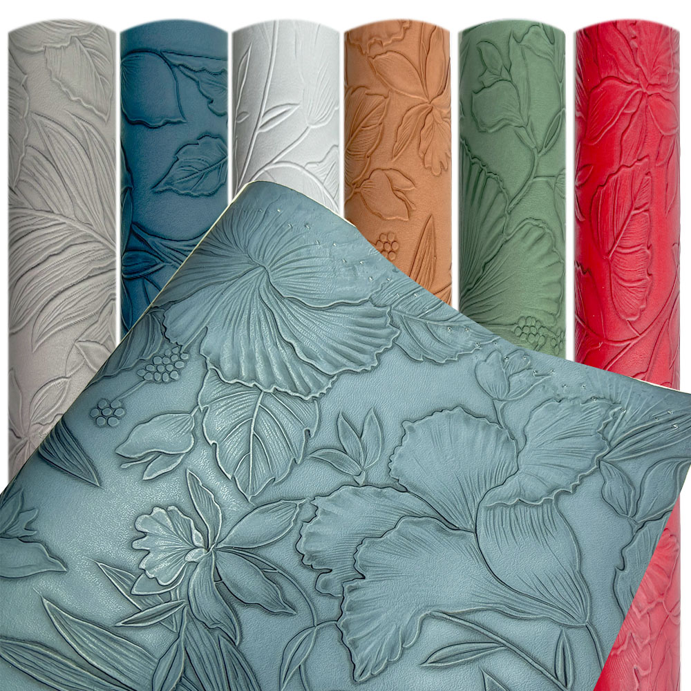 Bunga antik timbul kulit imita - Vintage Sewing Textile ulasan dan harga