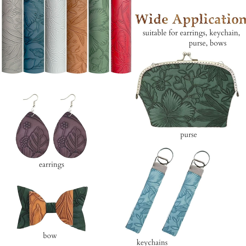 Bunga antik timbul kulit imita - Vintage Sewing Textile ulasan dan harga