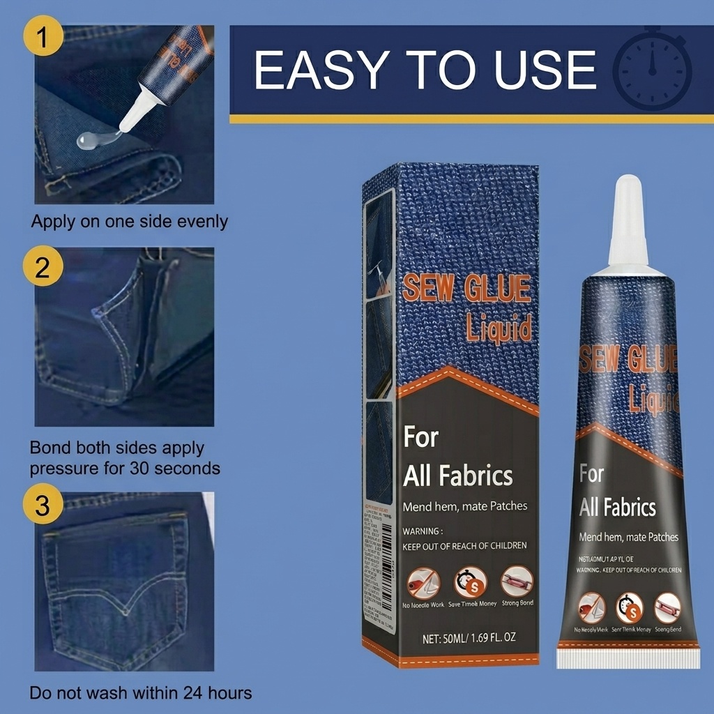 50Ml Lem Jahit Kain Cepat Keri - Sewing Repair ulasan dan harga