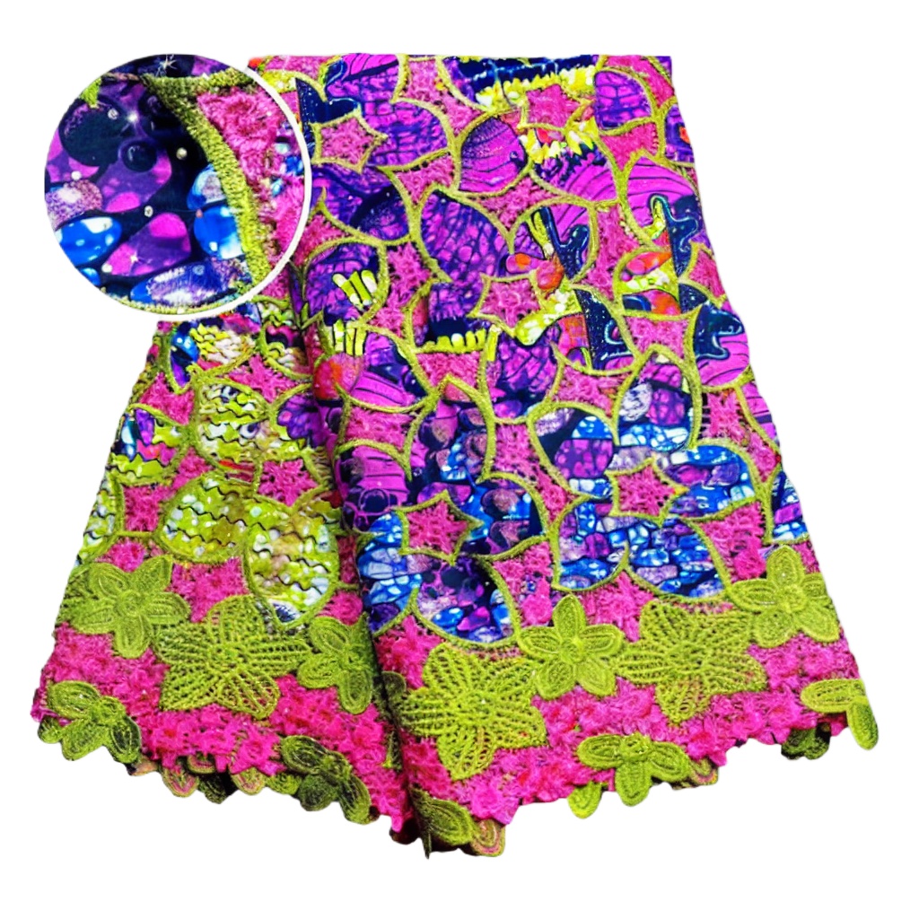 Kain Lace Lilin Afrika 100% Ka - Sewing Batik Fabric ulasan dan harga
