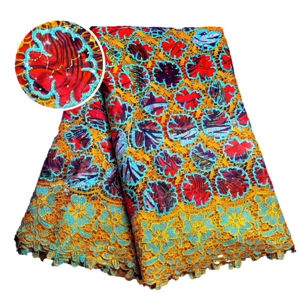 Kain Lace Lilin Afrika 100% Ka - Sewing Batik Fabric ulasan dan harga