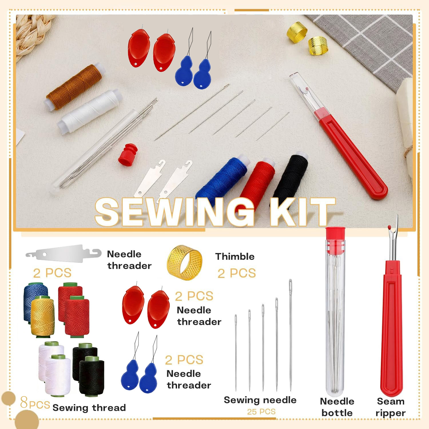 43pcs Set Jarum Jahit Mata Bes - Sewing Repair ulasan dan harga