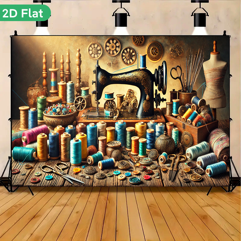 Tapestry Dinding Atelier Jahit - Vintage Sewing Textile ulasan dan harga