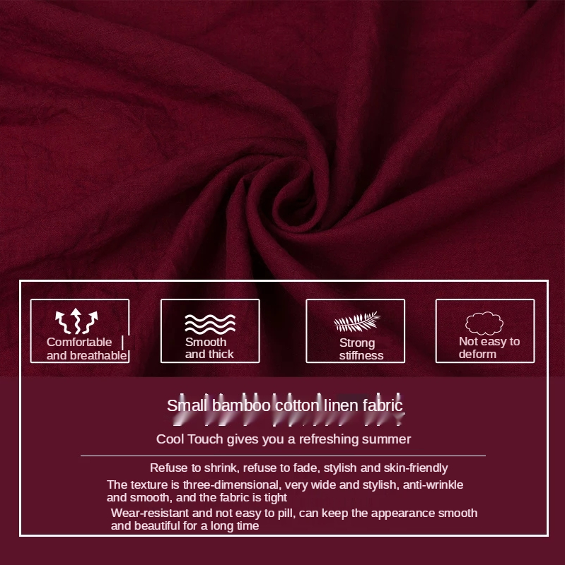 Kain Katun Linen Bambu Tipis d - Vintage Sewing Textile ulasan dan harga