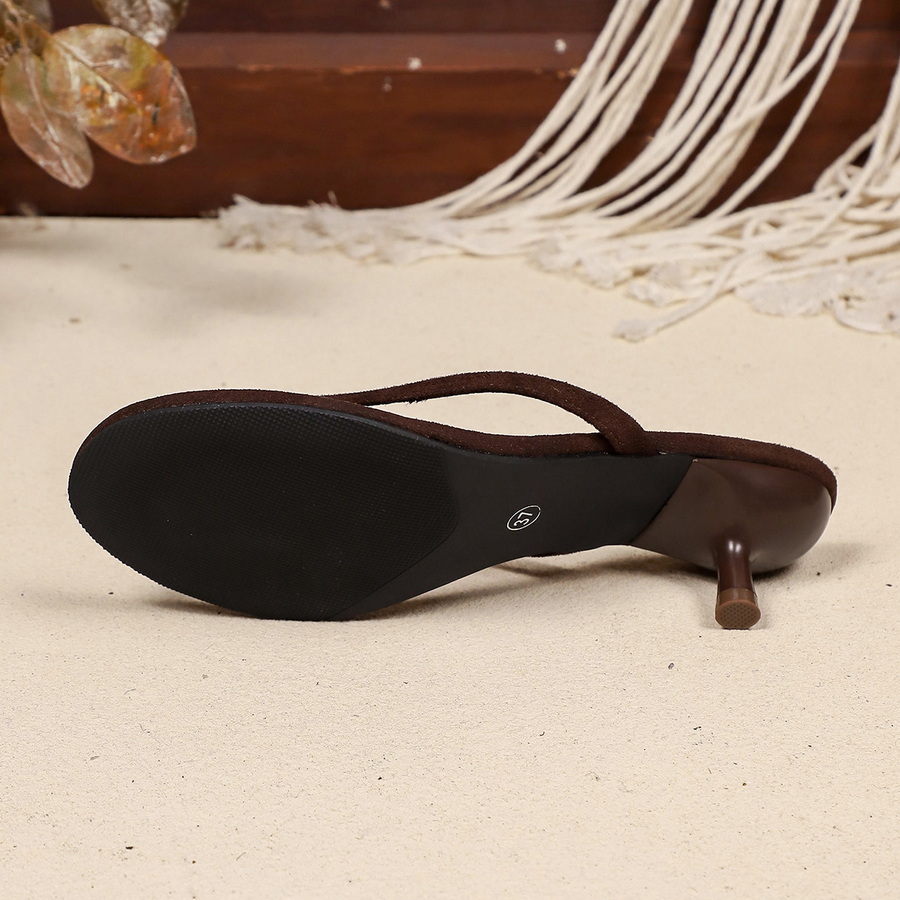 Sandal Thong Hak Tinggi Suede  - Sewing New ulasan dan harga