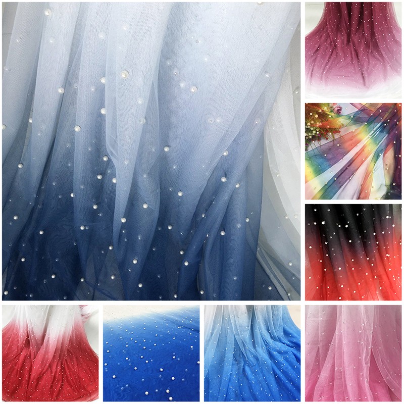 Kain Tulle Gradasi Mutiara 100 - Sewing Batik Fabric ulasan dan harga